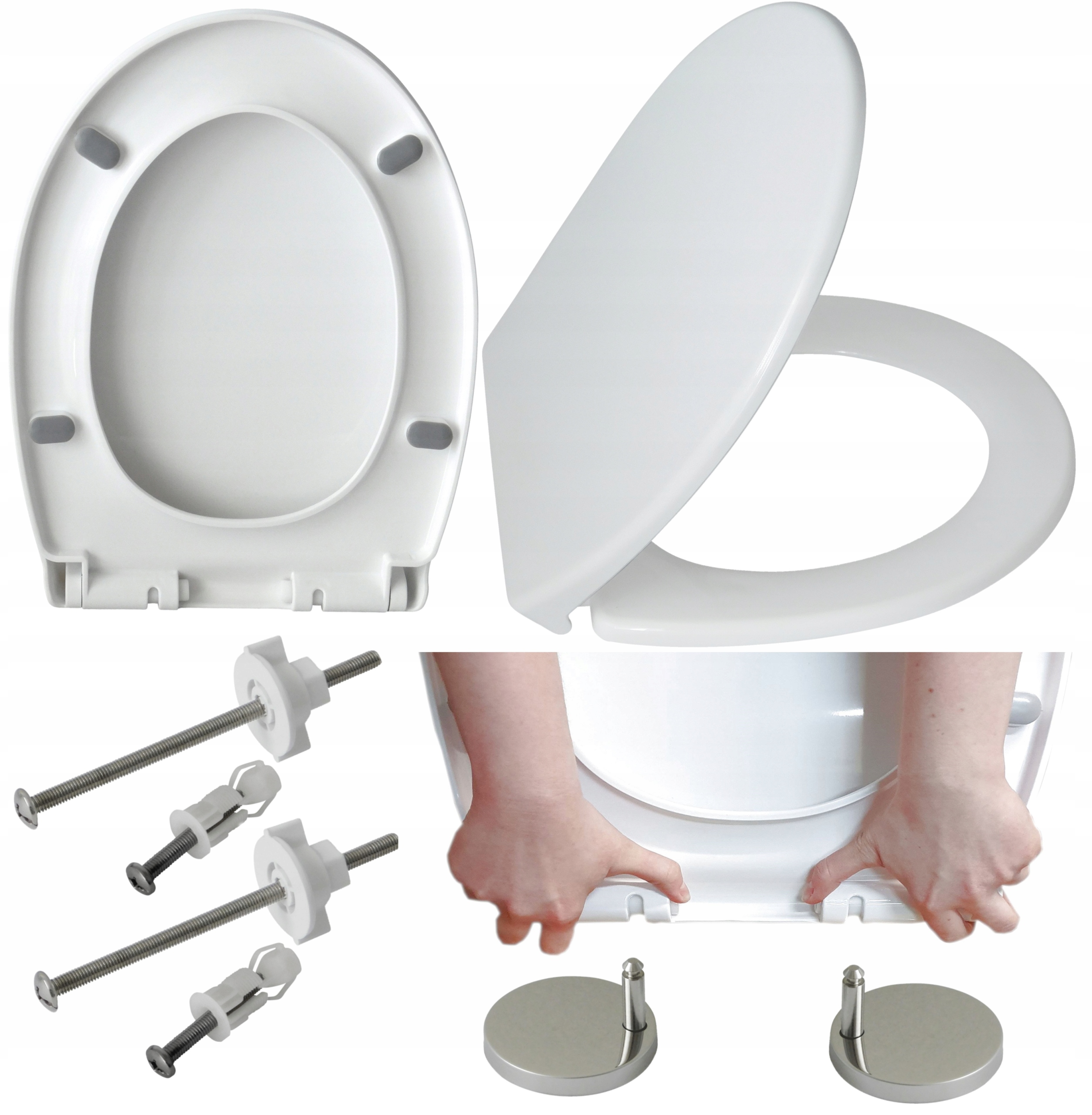 WC doska - WC sedadlo Estiva 3, biely polypropylén